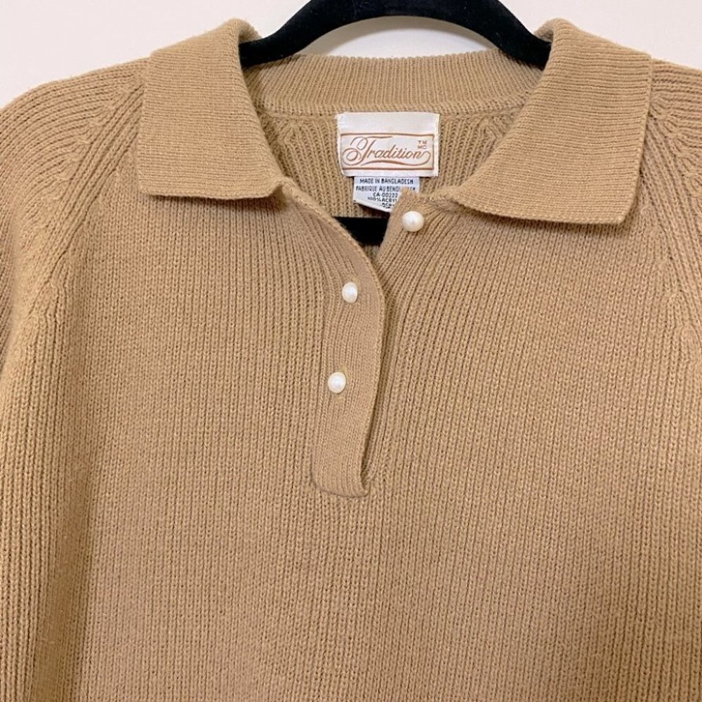 Vintage Traditions  long Sleeve Tan Sweater M - Picture 4 of 8